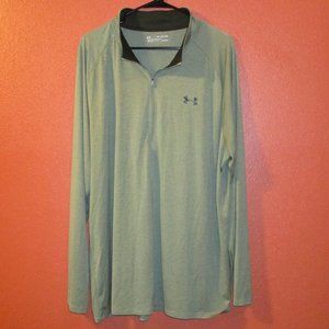 Under Armour 1/4 Zip Up 3XL Green Black Shirt
